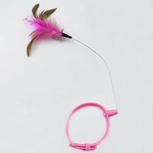 Enhance Your Cat's Playtime with the Adjustable Cat Collar Feather Teaser Toy